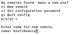 rclone - name your new remote
