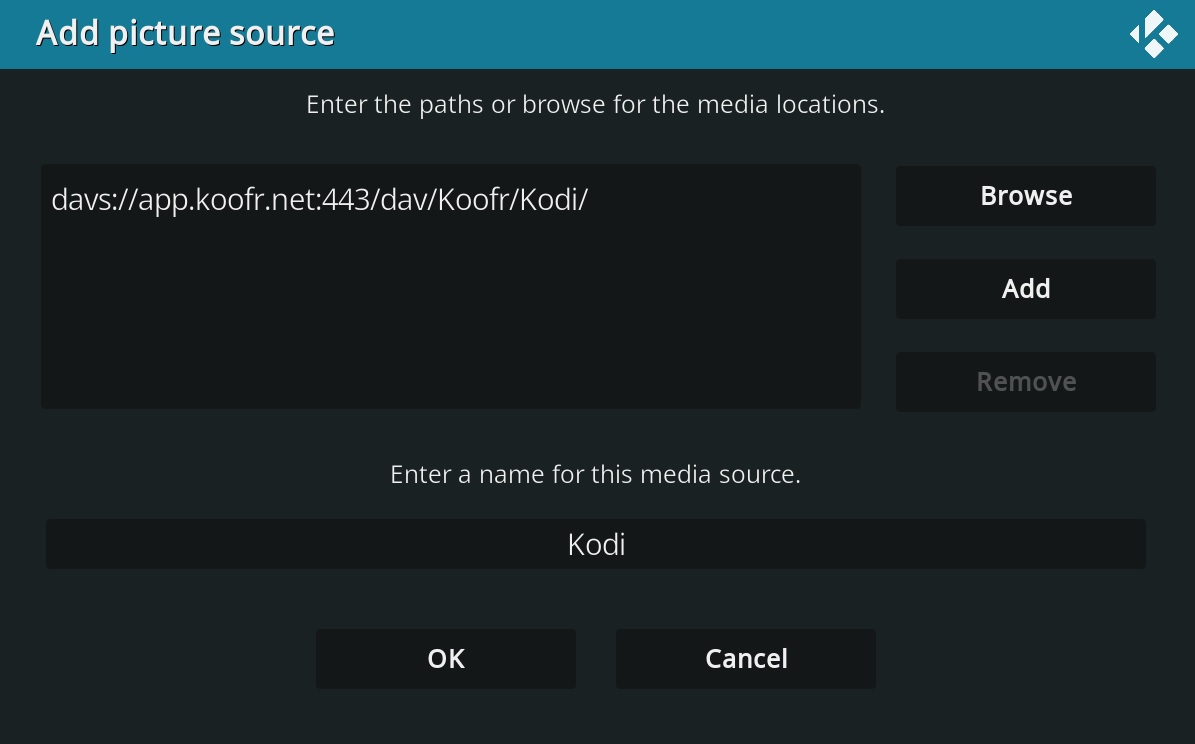 Add picture source in Kodi
