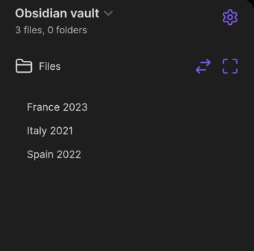 All your sinchronised files in Obsidian vault