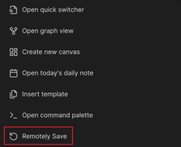 Press Remotely Save button to synchronize your notes between your devices with Obsidian