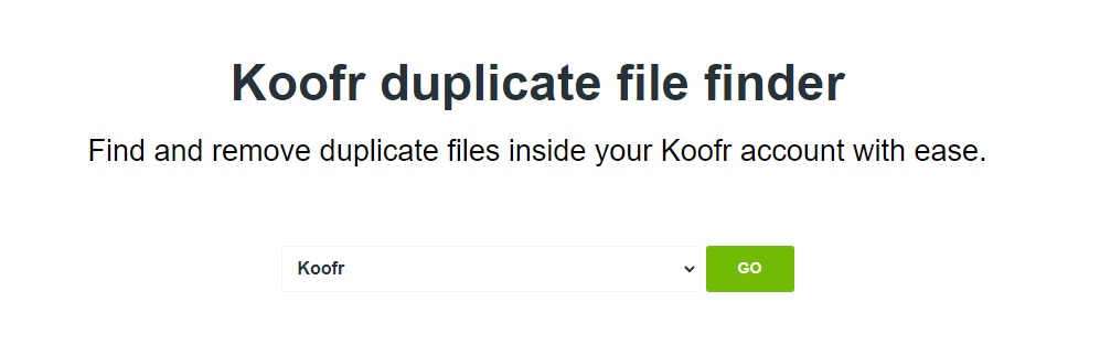 Koofr EXP - duplicate finder tool