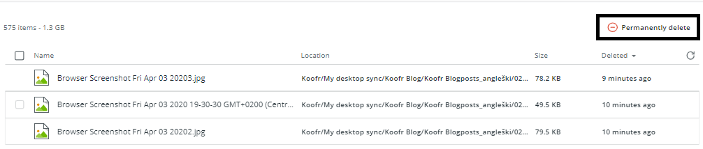 permamently delete koofr.jpg