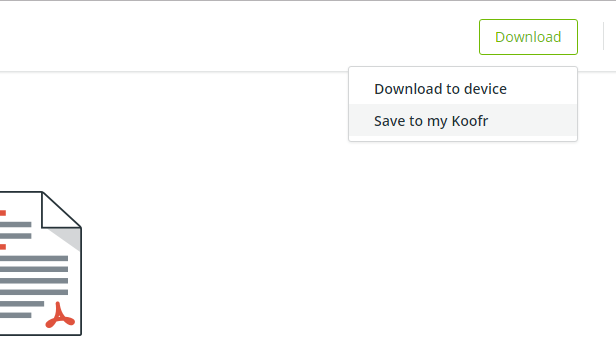Save shared files directly to your Koofr