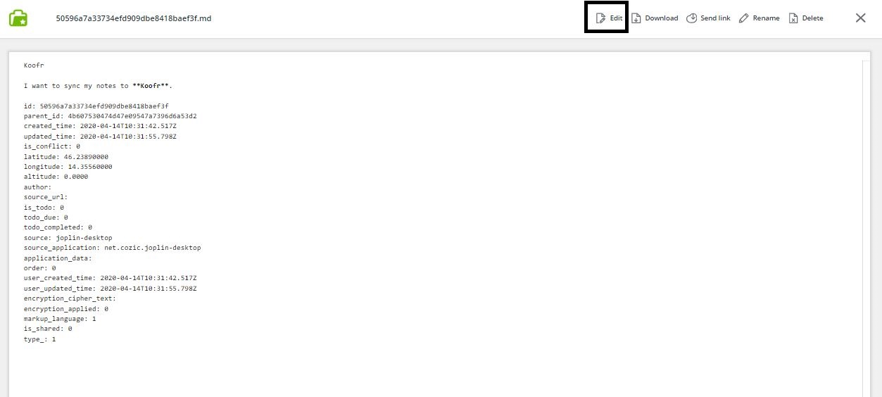 Synced Joplin note on Koofr